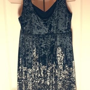 FREE PEOPLE Black Velvet/Silver Sequin Mini Dress